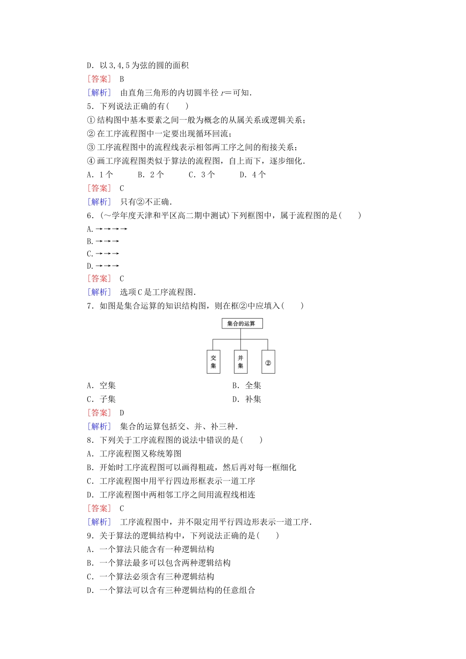 高中数学 第4章 框图基本知能检测 新人教B版选修1-2_第2页