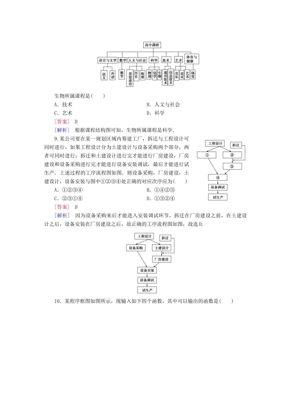 高中数学 第4章 框图综合素质检测 新人教A版选修1-2_第3页
