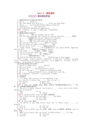 高中英语 Unit5 First aid 第四课时 Using Language课后跟踪强化作业 新人教版必修5