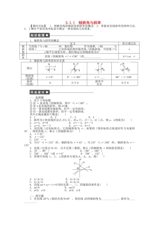 高中数学 3.1.1倾斜角与斜率课时作业 新人教A版必修2