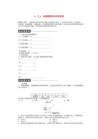 高中数学 3.2.2几类不同增长的函数模型课时作业 新人教A版必修1