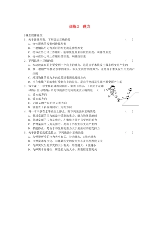 高中物理 第三章 训练2 弹力 新人教版必修1