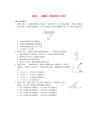 高中物理 第三章 训练4 习题课 物体的受力分析 新人教版必修1