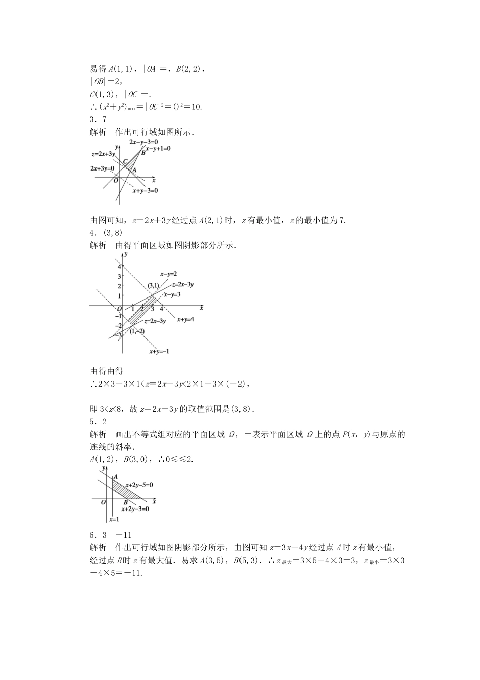高中数学 3.3.3简单的线性规划问题（一）课时作业 苏教版必修5_第3页