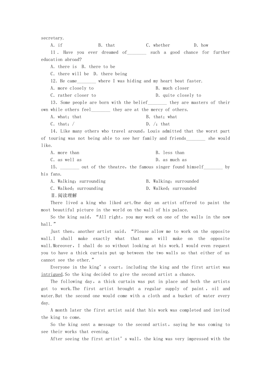 高考英语大一轮复习 Book3 Unit 5  Canada— “The True North”练习 新人教_第2页