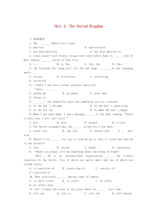 高考英语大一轮复习 Book5 Unit 2  The United Kingdom练习 新人教