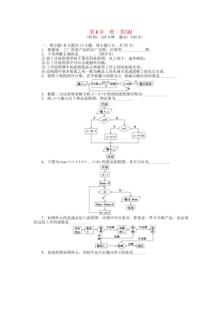 高中数学 第4章 框图章末检测（A）苏教版选修1-2
