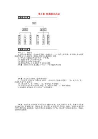 高中数学 第4章 框图章末总结 苏教版选修1-2