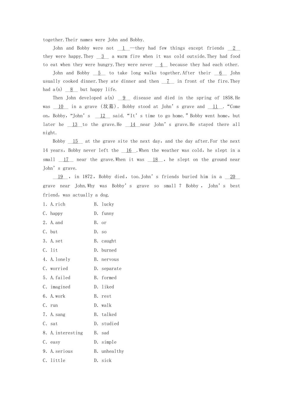 高中英语 Module 1 Period Three Integrating Skills课时作业 外研版必修2_第3页