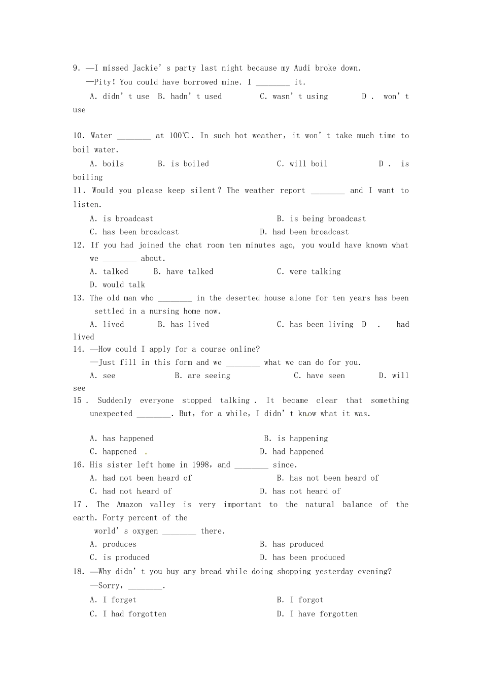 高考英语二轮复习 专题一 情态动词综合练（一）_第2页