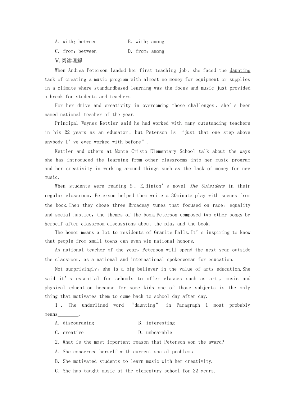 高中英语 Module 2 Period Four Cultural Corner课时作业 外研版必修1_第3页