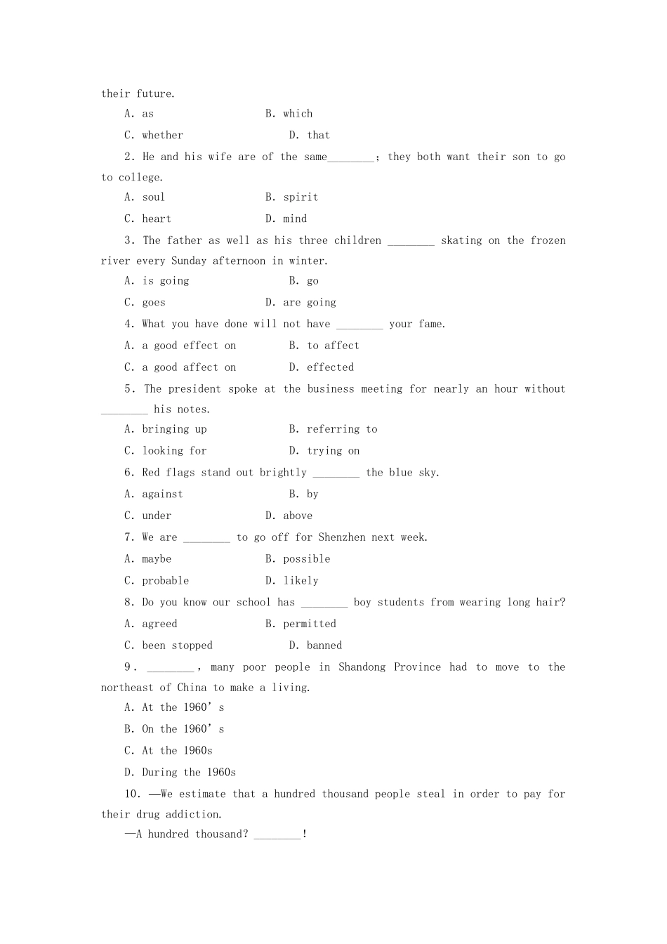 高中英语 Module 2 Period Three Integrating Skills课时作业 外研版必修2_第2页