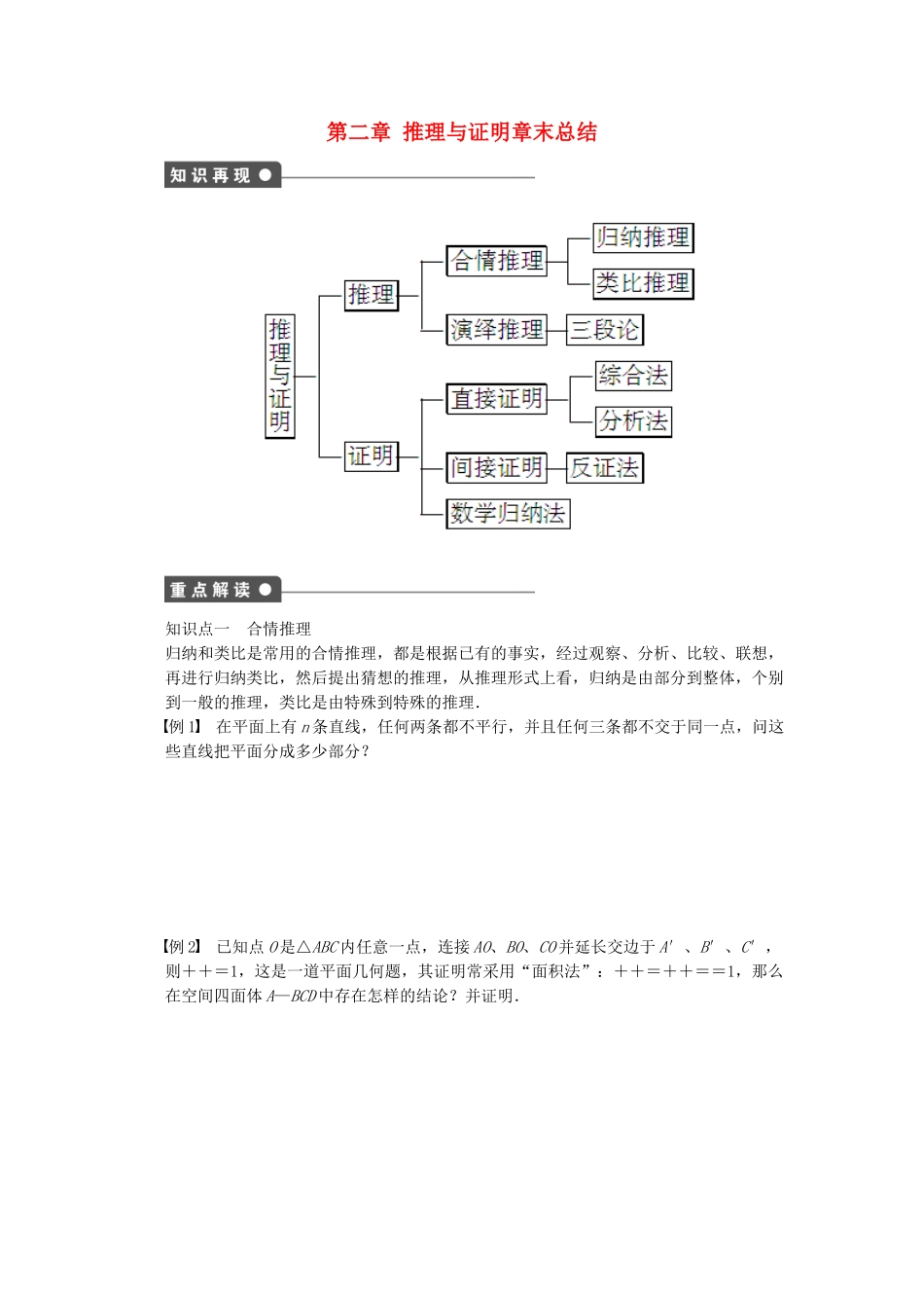 高中数学 第二章 推理与证明章末总结 新人教A版选修2-2_第1页