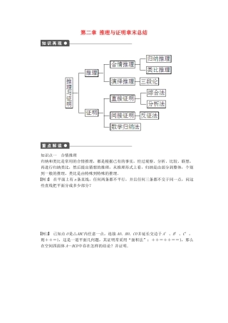 高中数学 第二章 推理与证明章末总结 新人教A版选修2-2