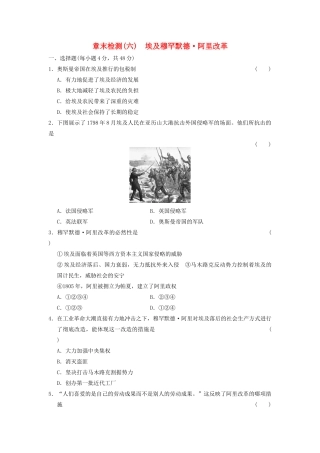 高中历史 埃及穆罕默德 阿里改革章末检测(六) 北师大选修1