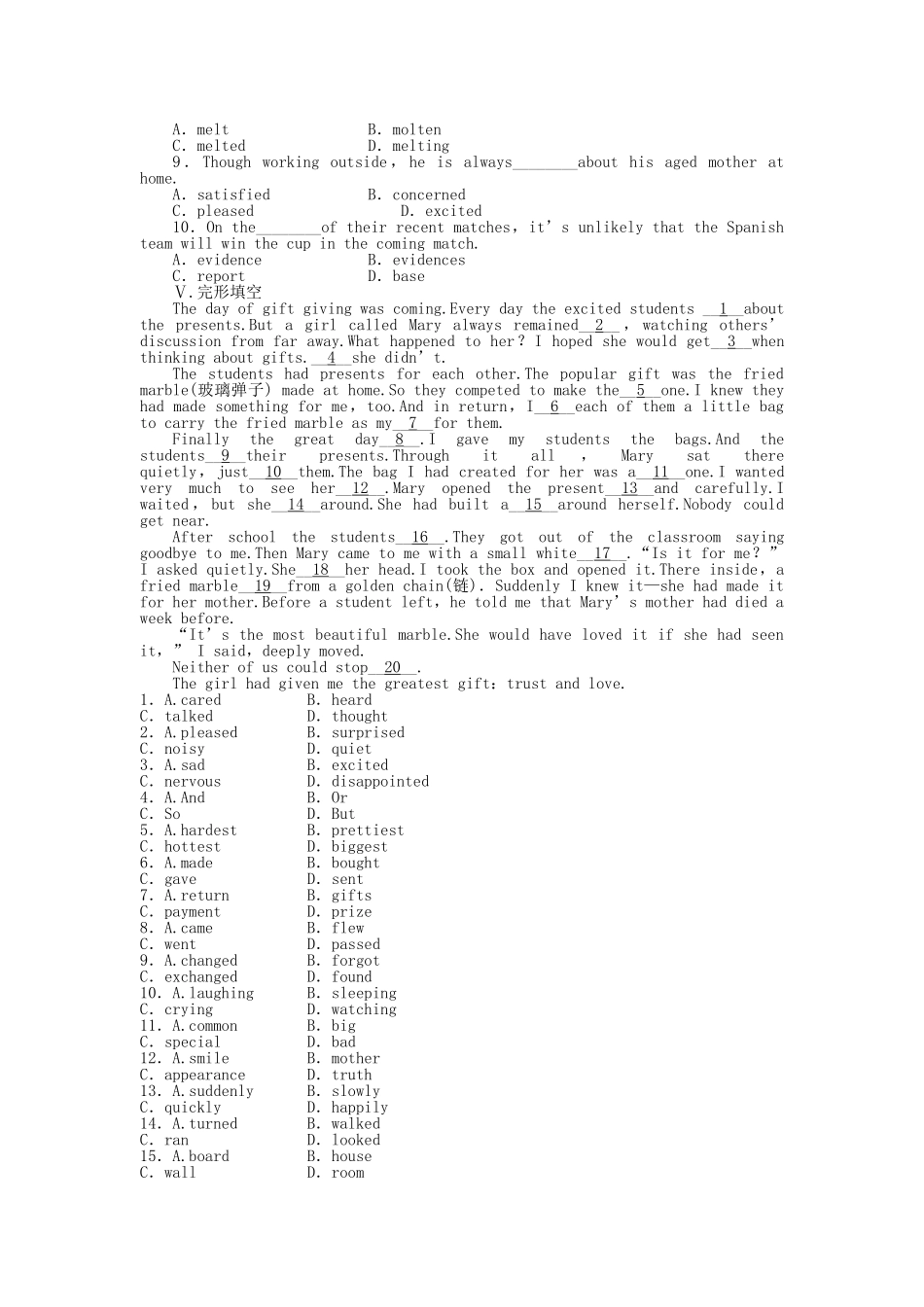 高中英语 Module 4 Period Three Integrating Skills课时作业 外研版必修3_第2页