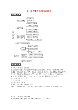 高中数学 第一章 导数及其应用章末总结 新人教A版选修2-2