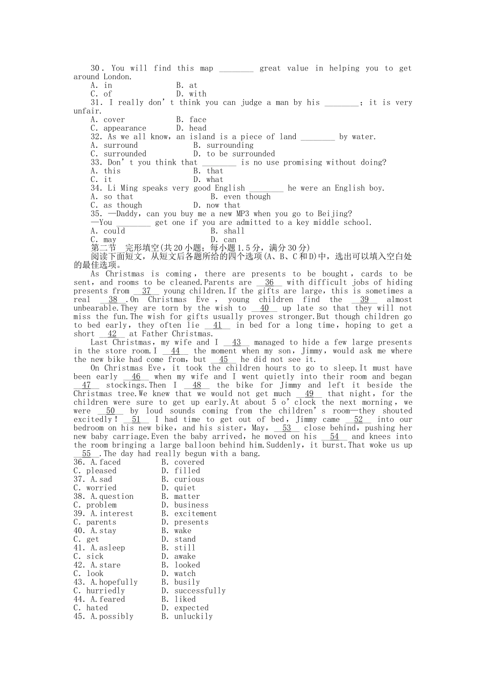 高中英语 Unit 1 Festivals around the world单元检测 新人教版必修3_第3页