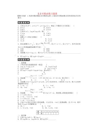 高中数学 2.2对数函数习题课 新人教A版必修1