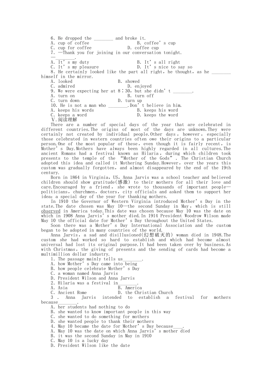 高中英语 Unit 1 Period Three Using Language课时作业 新人教版必修3_第2页