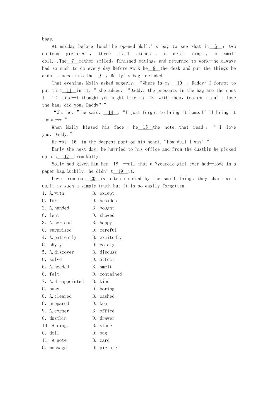 高中英语 Unit 2 Period 2 Language Points课时作业 新人教版必修4_第3页