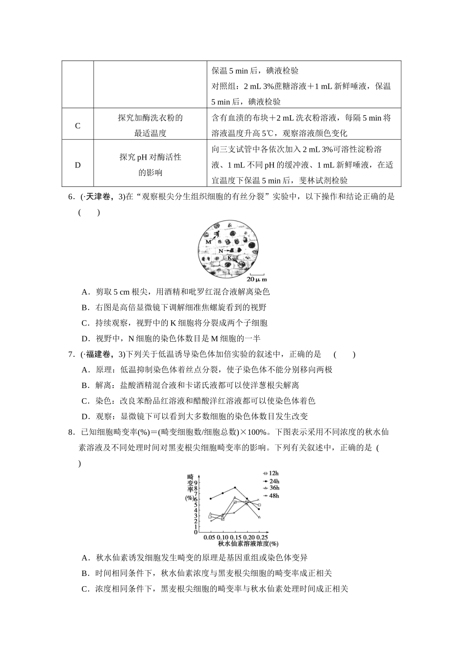高中生物轮复习配套 专题7实验与探究 限实规范训练_第2页