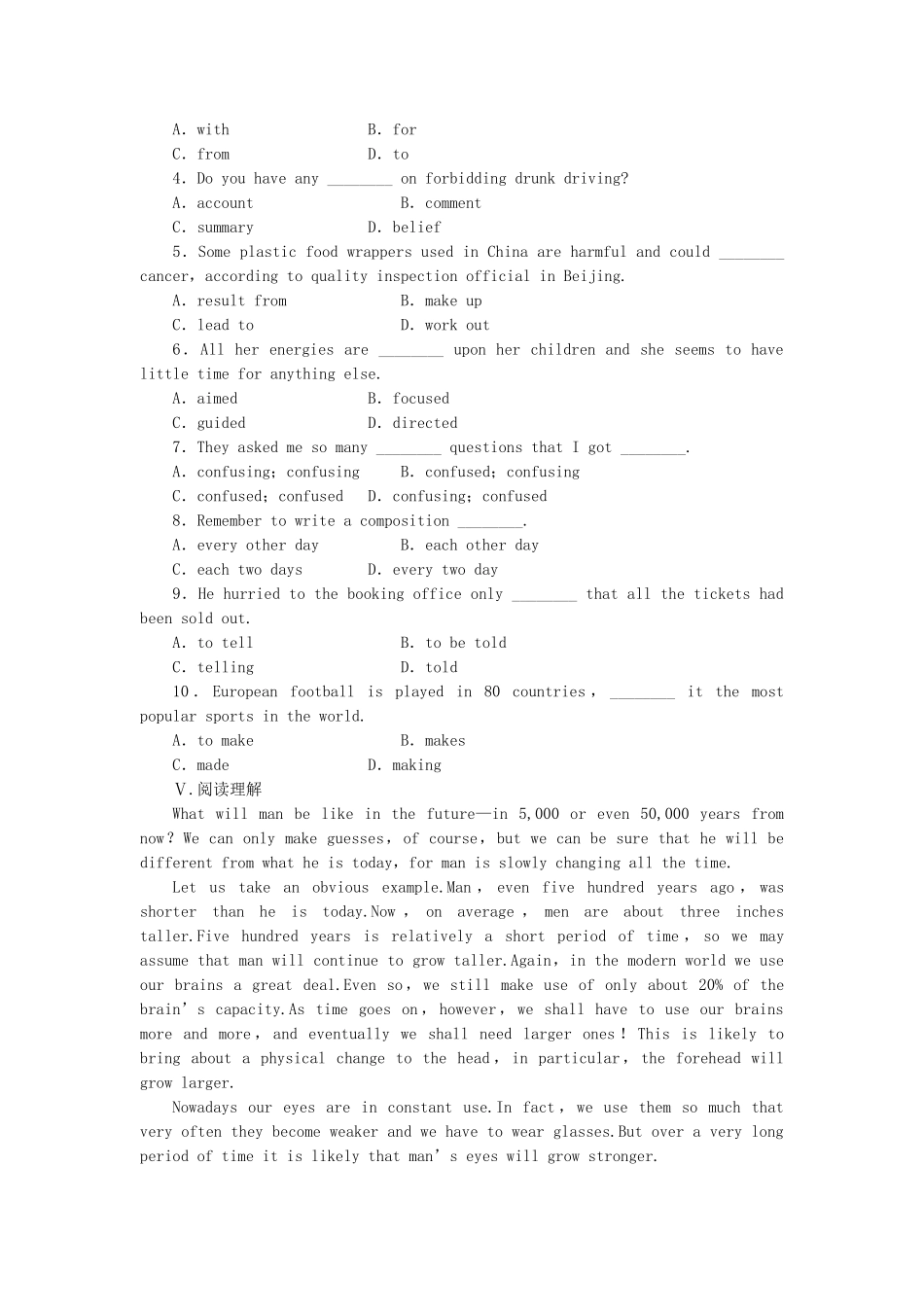 高中英语 Unit 2 Period 3 Using Language课时作业 新人教版必修4_第2页