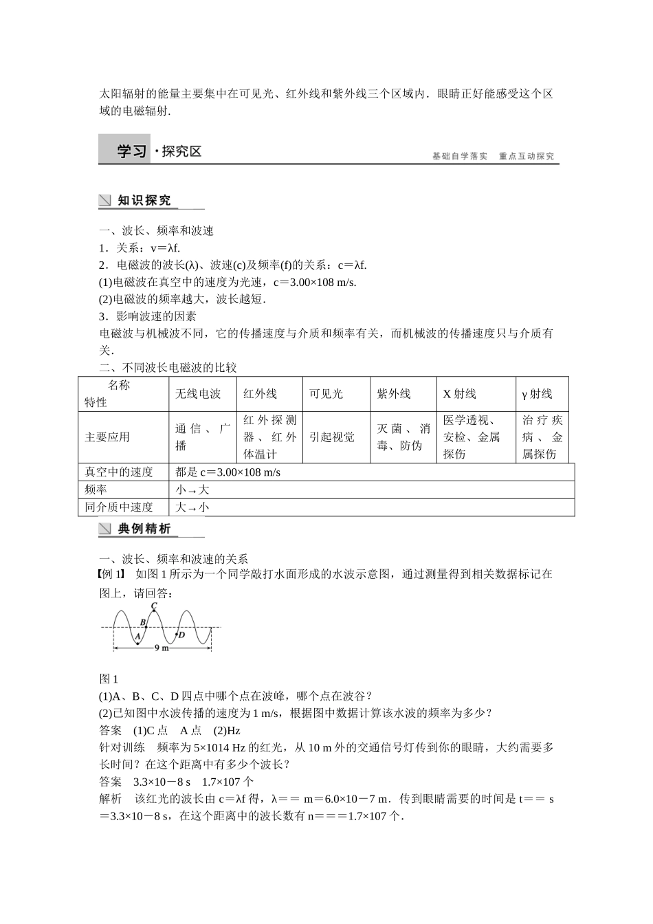 高中物理 4.2 电磁波谱学案 新人教版选修1-1_第2页
