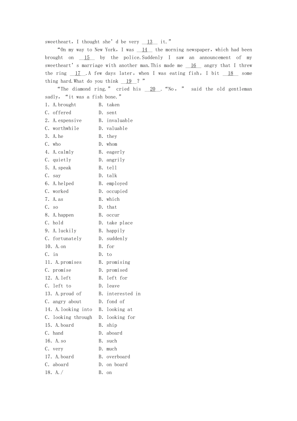高中英语 Unit 3 Period 2 Language Points课时作业 新人教版必修4_第3页