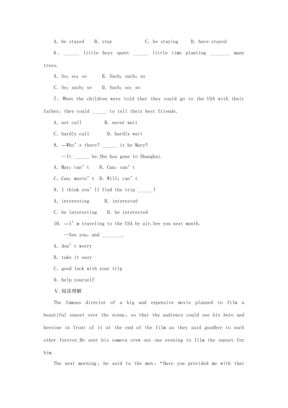 高中英语 Unit 3 Travel Journal Period Three Using Language课时作业 新人教版必修1_第3页