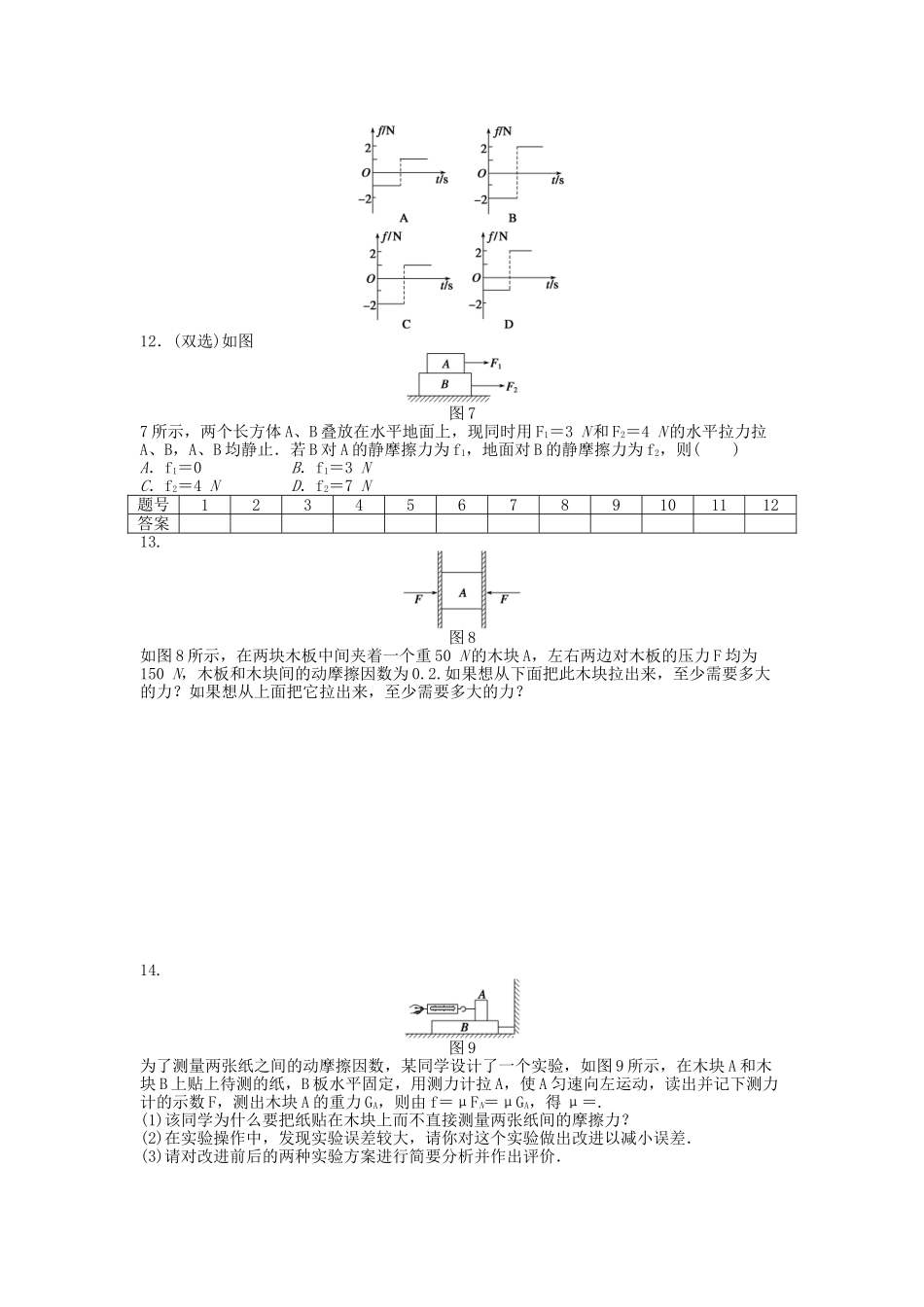 高中物理 第三章 研究物体间的相互作用习题课1 粤教版必修1_第3页