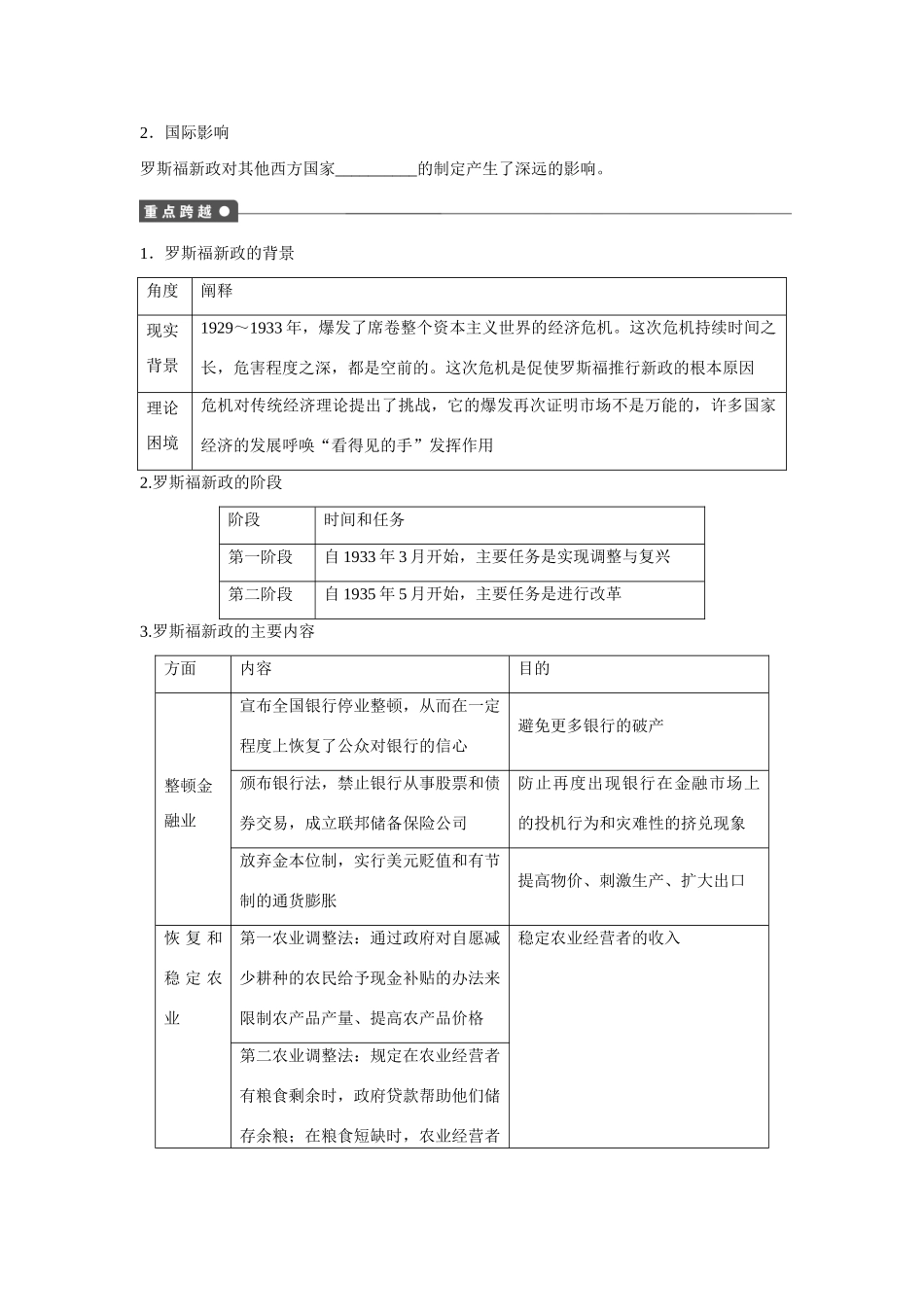 高中政治 专题三 第1课时 罗斯福新政课时作业 新人教版选修2_第2页
