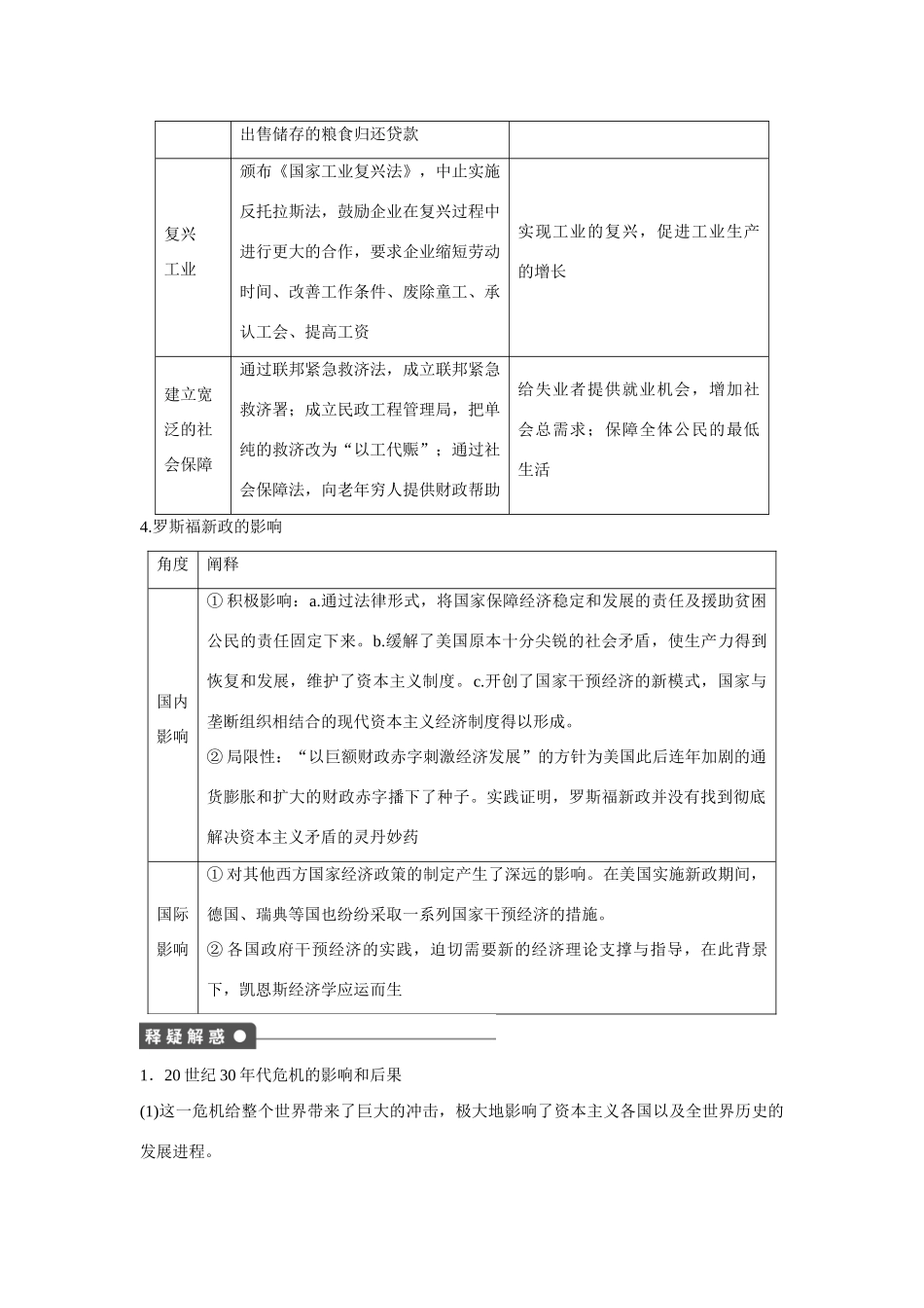 高中政治 专题三 第1课时 罗斯福新政课时作业 新人教版选修2_第3页