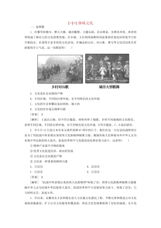 高中政治 1-1-1体味文化 新人教版必修3 