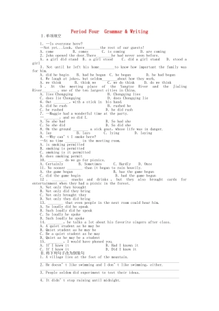 高中英语 Unit 4 Period Four Warming Up Reading课时作业 新人教版必修5