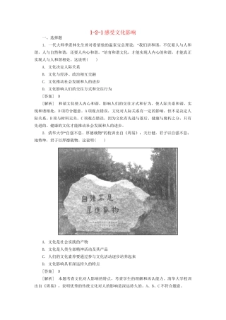 高中政治 1-2-1感受文化影响 新人教版必修3 