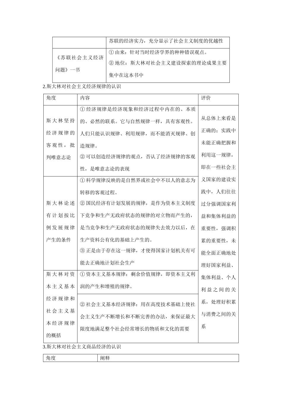 高中政治 专题四 第2课时 斯大林对社会主义经济理论的探索课时作业 新人教版选修2_第3页