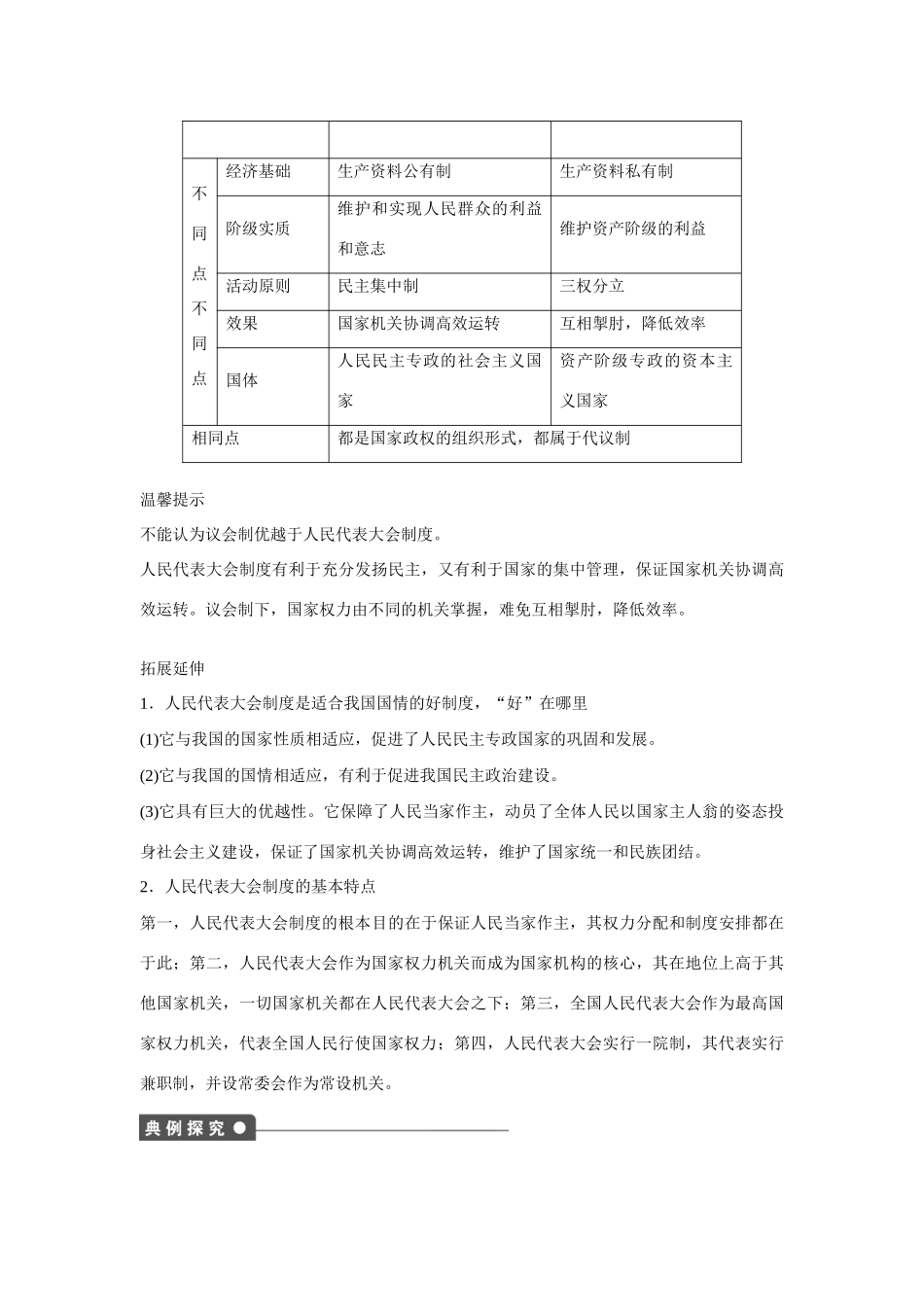 高中政治 专题四 第3课时 人民代表大会制度具有强大生命力课时作业 新人教版选修3_第3页