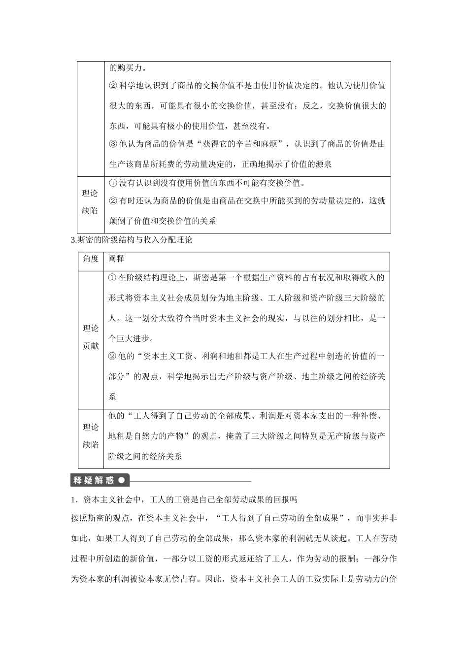 高中政治 专题一 第1课时 斯密的理论贡献课时作业 新人教版选修2_第3页