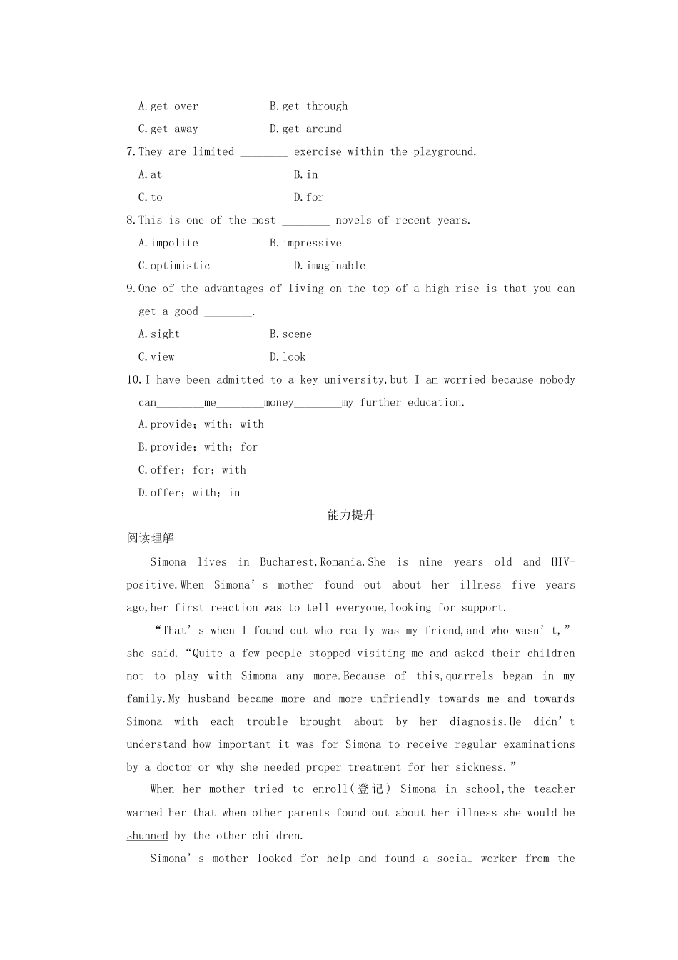 高中英语 Module 2 Traffic Jam period one Warm up Reading同步测试2 外研版必修4_第3页