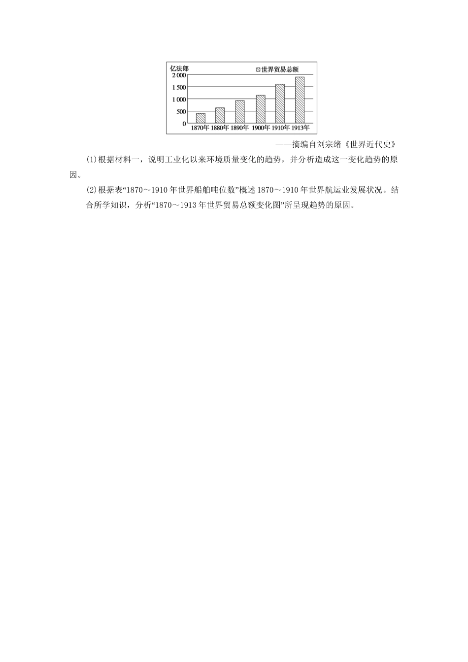 高中历史 第五单元 训练20 资本主义世界市场的形成和发展同步强化训练 北师大版必修2_第3页