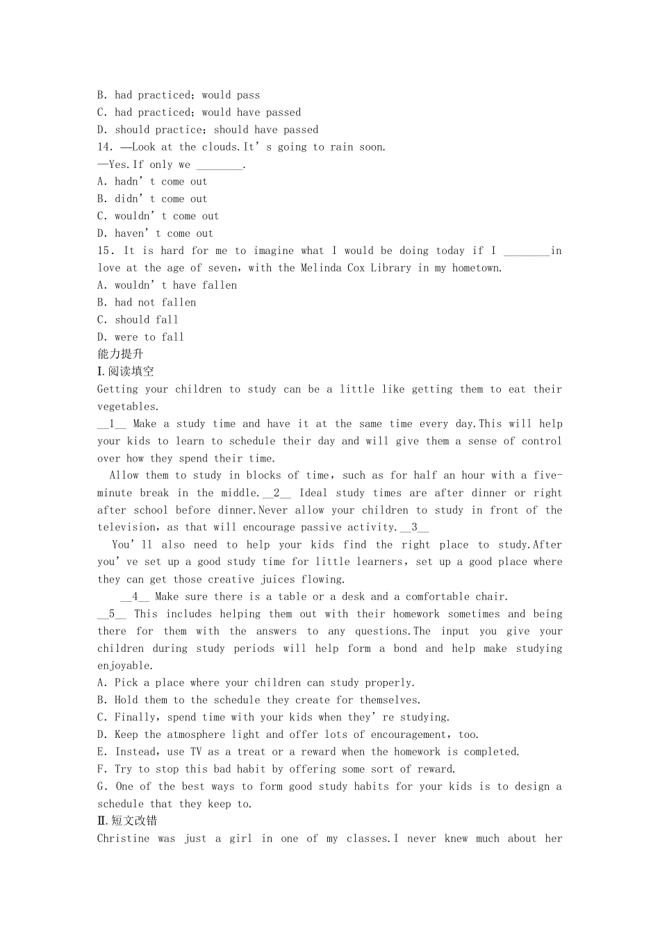 高中英语 Module 5 Cloning Period Three Grammar同步测试 外研版选修6_第3页