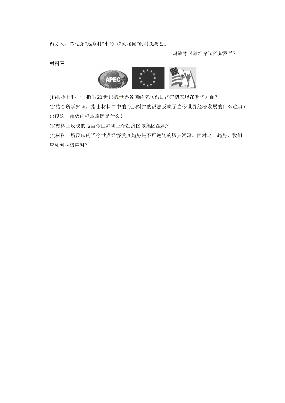 高中历史（名师指津+重点精讲+思考探究）专题八 训练2当今世界经济区域集团化的发展 人民版必修2_第3页