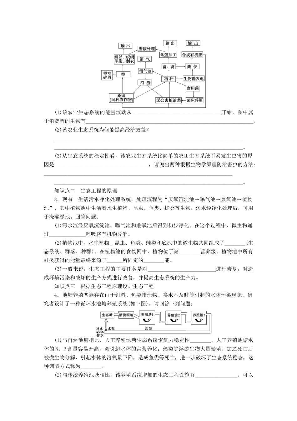 学高中生物 第四章 课时15生态工程及其原理 苏教版选修3 _第2页