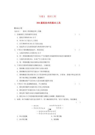 学高中生物 专题1 基因工程 DNA重组技术的基本工具 新人教版选修3