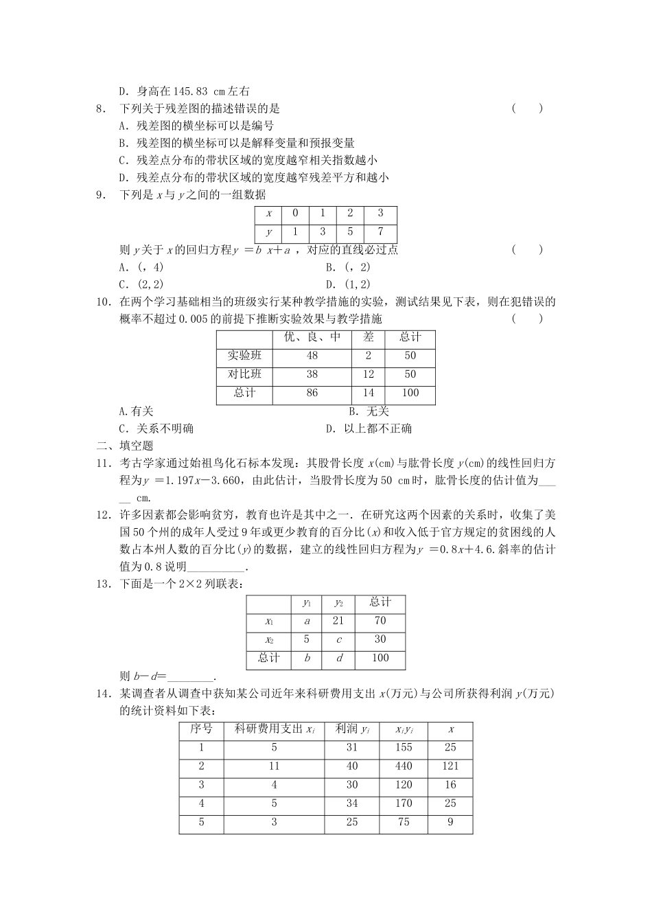 高中数学 第1章 章末检测 新人教A版选修1-2_第2页