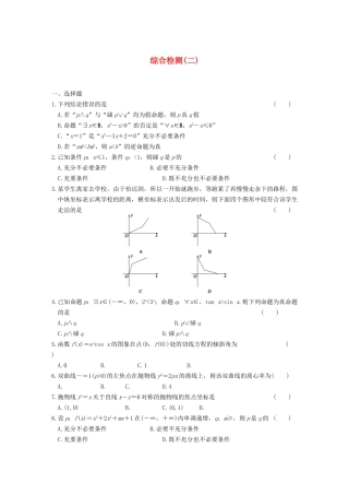 学高中数学 综合检测（二）基础过关训练 新人教A版选修1-1