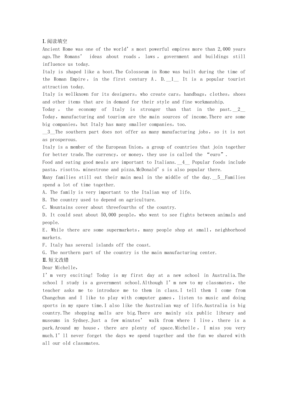 高中英语 Module 6 War and Peace Period Three Grammar同步测试 外研版选修6_第3页
