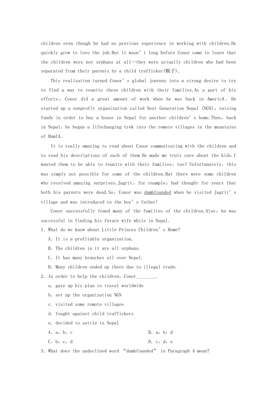 高中英语 Unit 1 School life单元达标 牛津译林版必修1_第3页