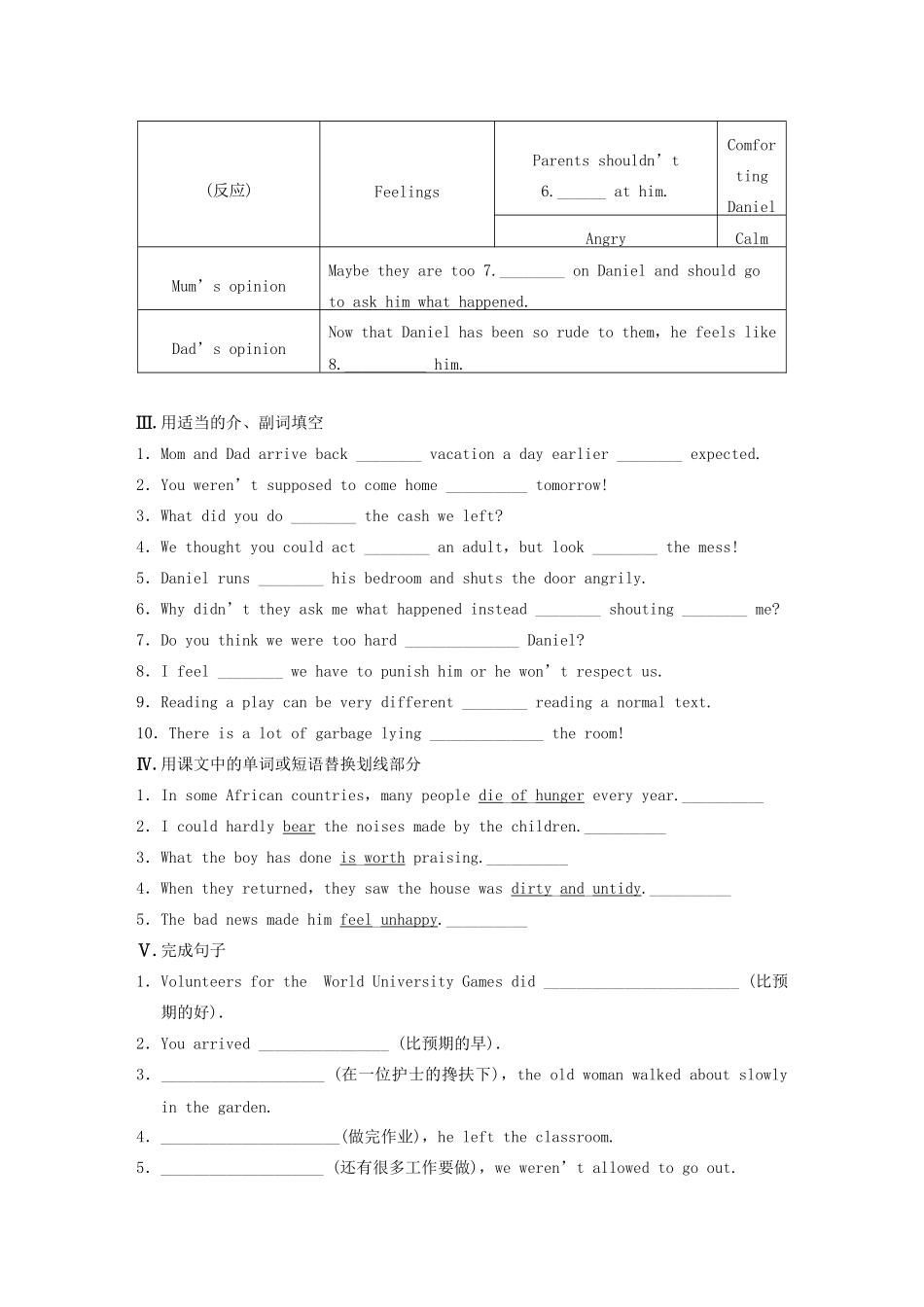 高中英语 Unit 2 Growing pains Period One Welcome to the unit Reading同步测试1 牛津译林版必修1_第2页